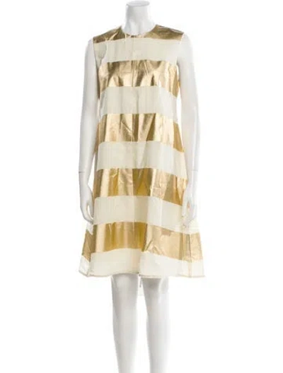 Pre-owned Maison Rabih Kayrouz Striped Knee-length Dress In Neutral