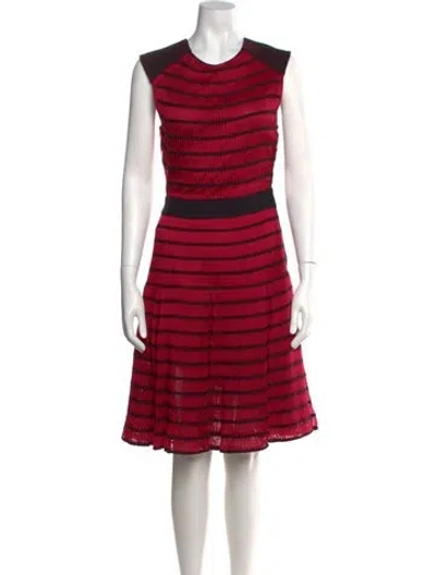 Pre-owned Maison Rabih Kayrouz Striped Knee-length Dress In Red