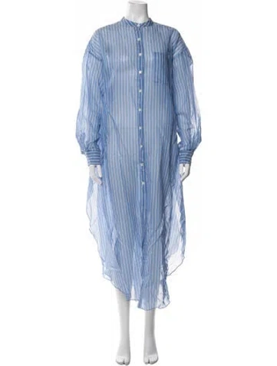 Pre-owned Maison Rabih Kayrouz Striped Long Dress In Blue