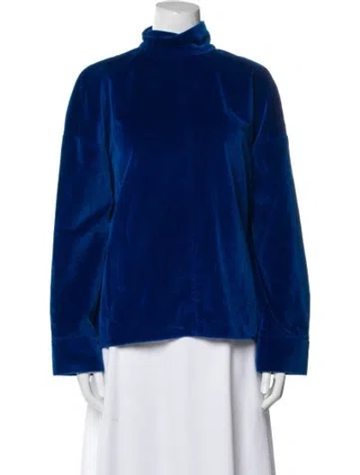 Pre-owned Maison Rabih Kayrouz Turtleneck Long Sleeve Sweatshirt In Blue