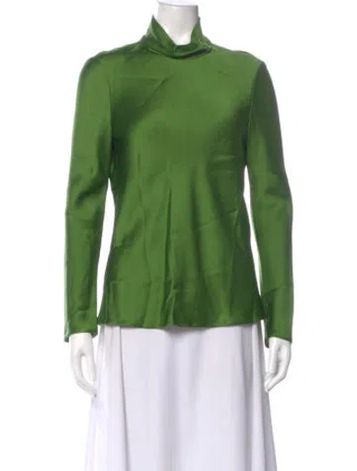 Pre-owned Maison Rabih Kayrouz Turtleneck Long Sleeve Top In Green