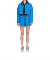 Maison Rabih Kayrouz Tweed Pull On Shorts In Curacao Blue In Blue