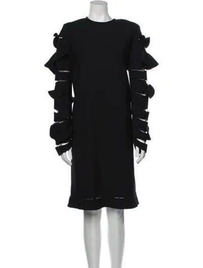 Pre-owned Maison Rabih Kayrouz Virgin Wool Midi Length Dress In Black