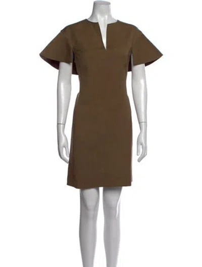 Pre-owned Maison Rabih Kayrouz Virgin Wool Mini Dress In Brown