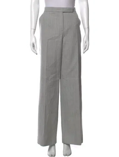 Pre-owned Maison Rabih Kayrouz Virgin Wool Wide Leg Pants In Gray