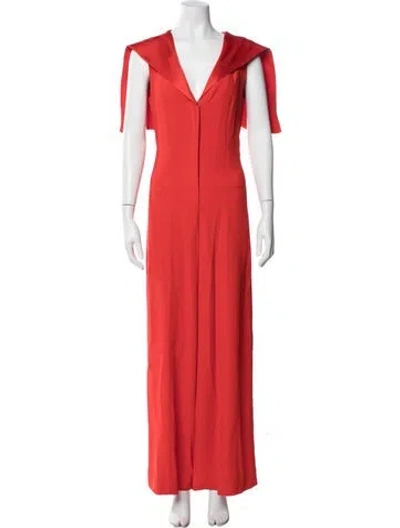 Pre-owned Maison Rabih Kayrouz V-neck Jumpsuit In Orange