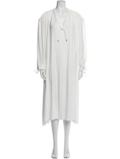 Pre-owned Maison Rabih Kayrouz V-neck Long Dress In White