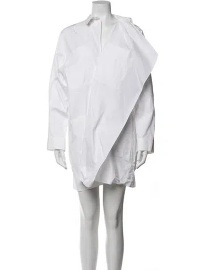 Pre-owned Maison Rabih Kayrouz V-neck Mini Dress In White