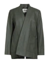 Maison Rabih Kayrouz Woman Jacket Dark Green Size 10 Cotton, Polyurethane In Brown