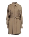 Maison Rabih Kayrouz Woman Short Dress Khaki Size 6 Virgin Wool In Beige