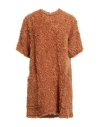 Maison Rabih Kayrouz Woman Mini Dress Rust Size 6 Mohair Wool, Virgin Wool, Elastane In Brown