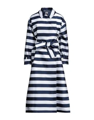 Maison Rabih Kayrouz Woman Overcoat & Trench Coat Navy Size 8 Polyester, Silk In Navy Blue