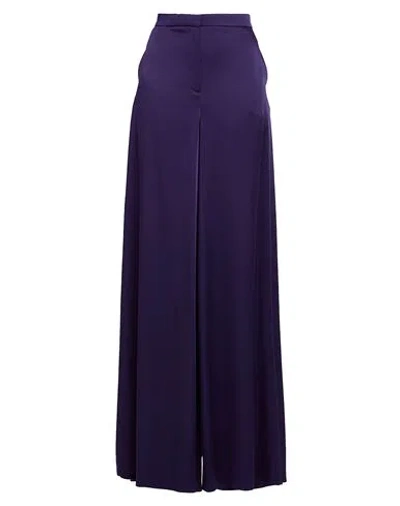 Maison Rabih Kayrouz Woman Pants Dark Purple Size 12 Acetate, Viscose