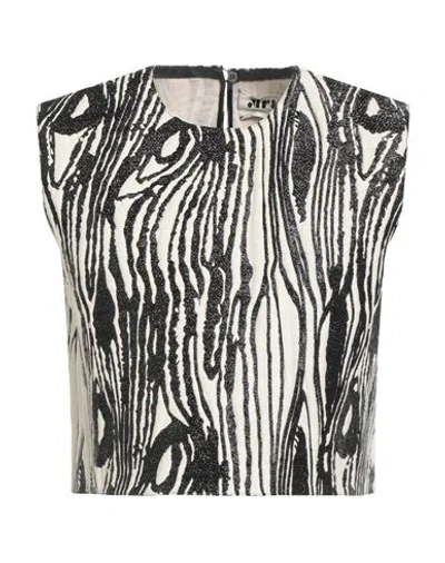Maison Rabih Kayrouz Woman Top Ivory Size 6 Cotton, Polyester, Metallic Polyester, Polyamide In White