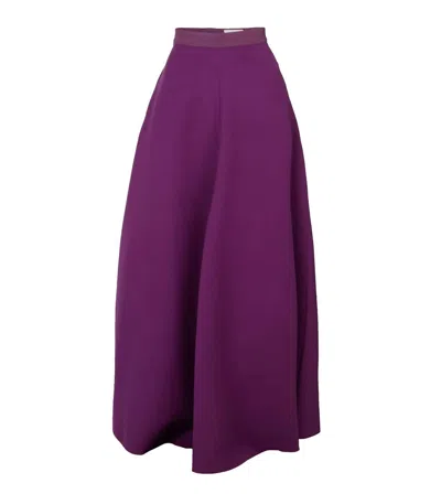 Maison Rabih Kayrouz Women's Wool Silk Cady Skirt In Plum In Purple