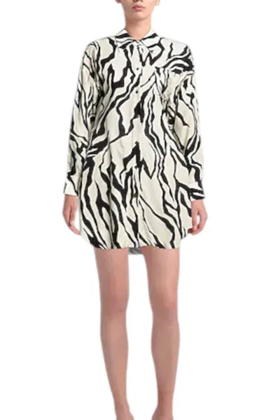 Maison Rabih Kayrouz Zebra Print Short Dress In Black-white
