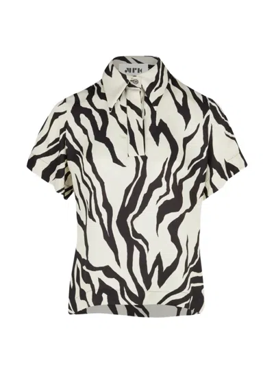 Maison Rabih Kayrouz Zebra-print Polo Shirt In Animal Print