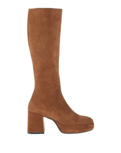 Maison Rarò Woman Boot Tan Size 6 Leather In Brown