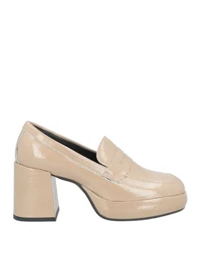 Maison Rarò Woman Loafers Sand Size 8 Leather In Beige