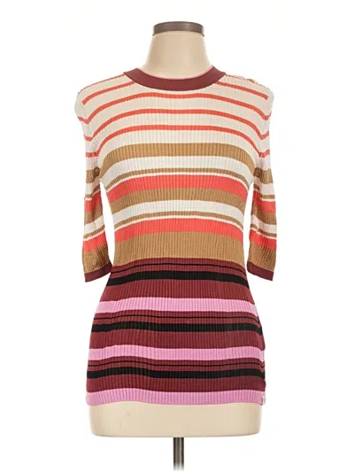 Pre-owned Maison Scotch 3/4 Sleeve Top Burgundy Boatneck Tops