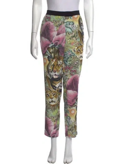 Pre-owned Maison Scotch Animal Print Straight Leg Pants In Multi