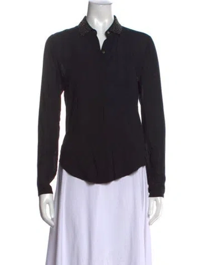 Pre-owned Maison Scotch Long Sleeve Polo In Black