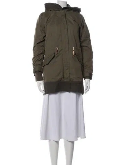 Pre-owned Maison Scotch Nylon Parka In Green