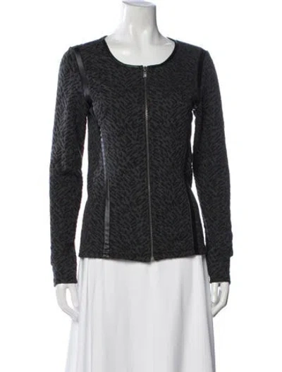 Pre-owned Maison Scotch Patterned Crew Neck Top In Grey