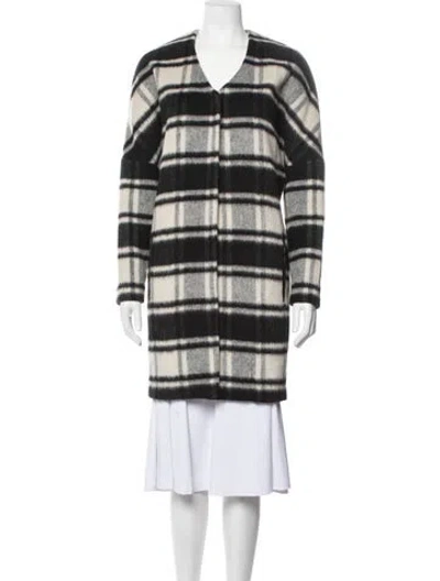 Pre-owned Maison Scotch Plaid Print Coat In Black