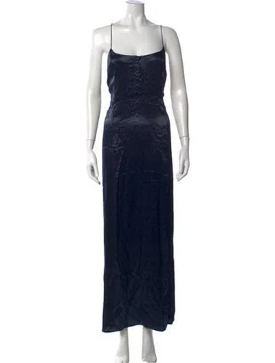 Pre-owned Maison Scotch Printed Long Dress In Blue