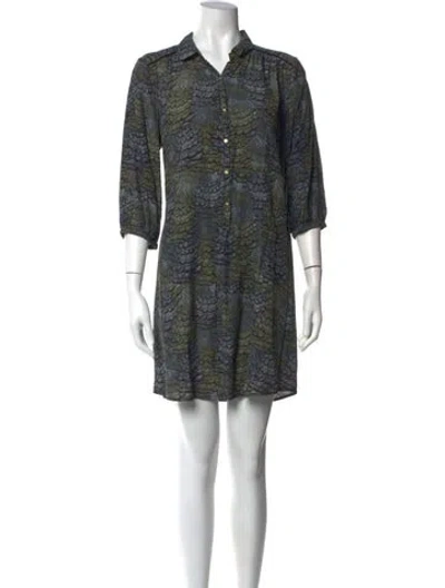 Pre-owned Maison Scotch Printed Mini Dress In Green