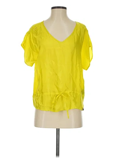 Pre-owned Maison Scotch Short Sleeve Blouse In Yellow