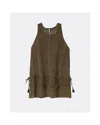 Maison Scotch Silky Feel Higher Neckline Womens Tank Top In Green