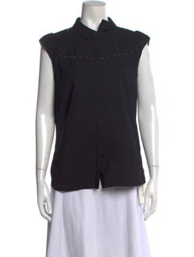 Pre-owned Maison Scotch Sleeveless Button-up Top In Black