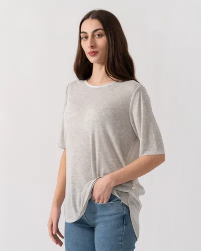 Maison Scotch S/s Zip Closure Womens Top In Gray