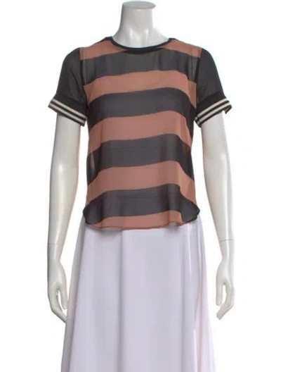 Pre-owned Maison Scotch Striped Crew Neck Top In Multi