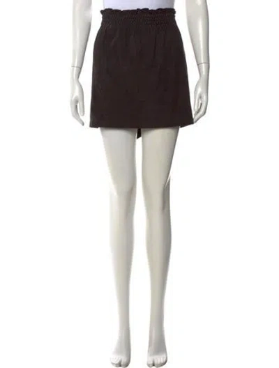 Pre-owned Maison Scotch Suede Mini Skirt In Brown