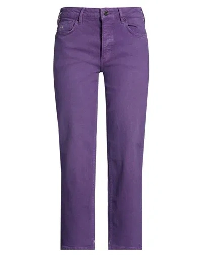 Maison Scotch Woman Jeans Purple Size 28w-32l Cotton, Elastane In Multi