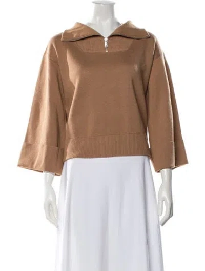 Pre-owned Maison Scotch Wool Mock Neck Sweater In Orange