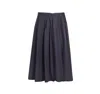 Maison Sél Blue A Line Lady Skirt With Pockets In Black