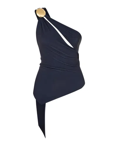 Maison Sél Women's Black Minuit Top In Blue