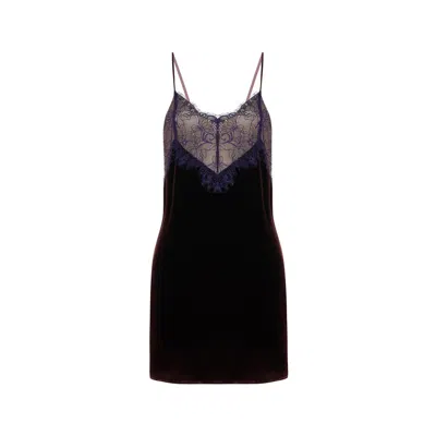 Maison Sél Women's Brown Lace Detailed Mini Dress