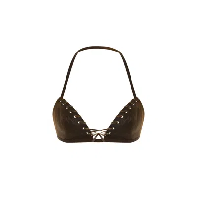 Maison Sél Women's Brown Leather Bra
