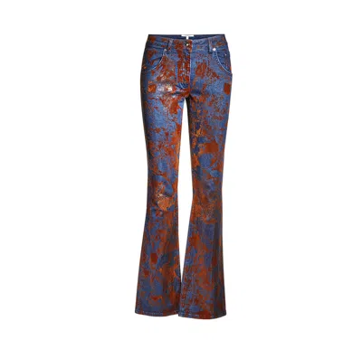 Maison Sél Denim Flocked Low-rise Jeans – Blue
