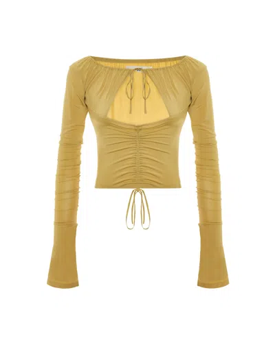 Maison Sél Women's Gathered Top In Celestial Yellow