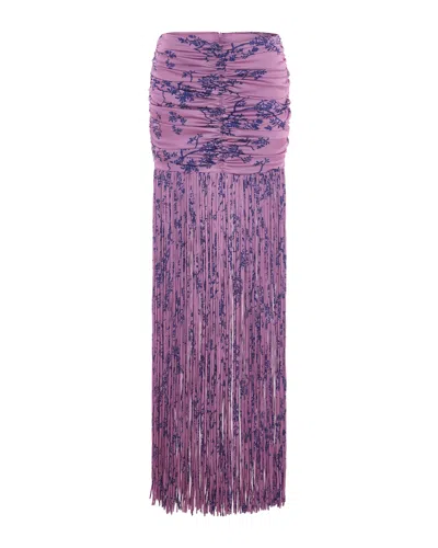 Maison Sél Women's Lumi Satin Skirt - Purple