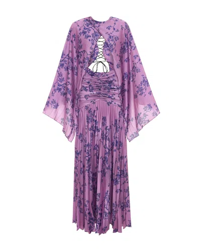 Maison Sél Women's Maxi Dress In Paisley Pattern In Purple