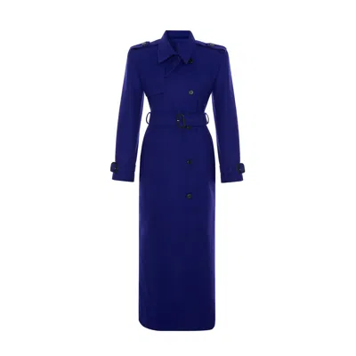 Maison Sél Women's Purple Aria Wool Trench Coat In Blue