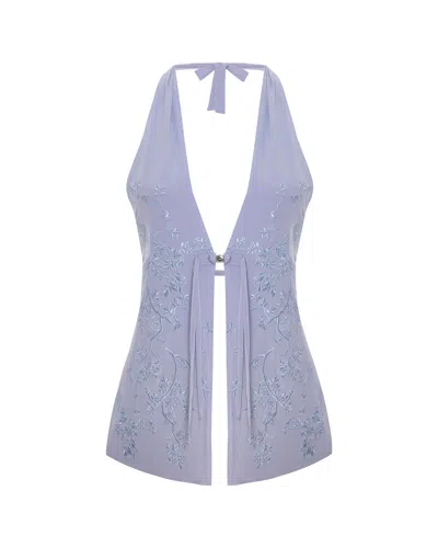 Maison Sél Women's Purple Wrap Around Top