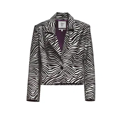 Maison Sél Women's Black / White Blazer Zebra Pony Jacket – Multicolor